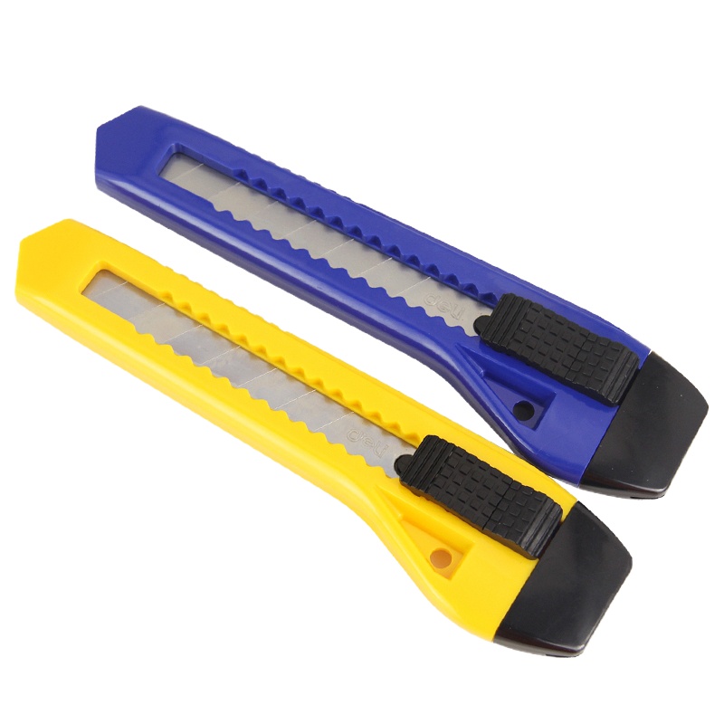 得力2061 大号美工刀切纸刀手工裁纸刀墙纸刀裁剪桌面办公用品 颜色随机