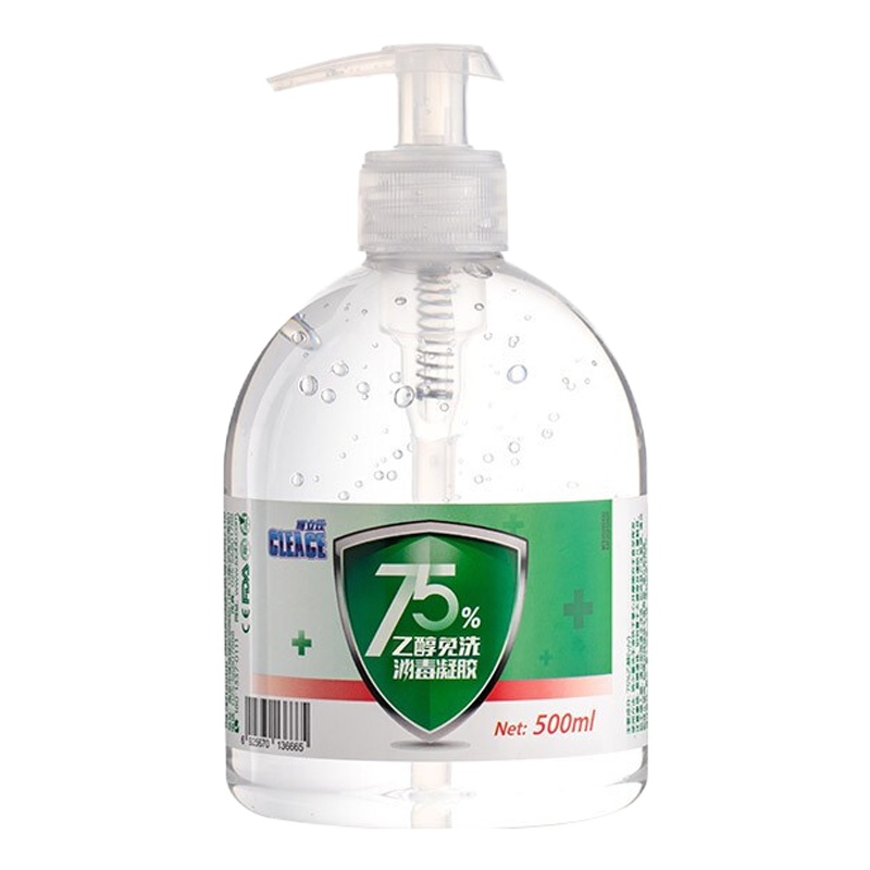 可立仕(cleace)75%酒精免洗洗手液500ml 乙醇免水酒精消毒凝胶居家办公学校1箱 GD