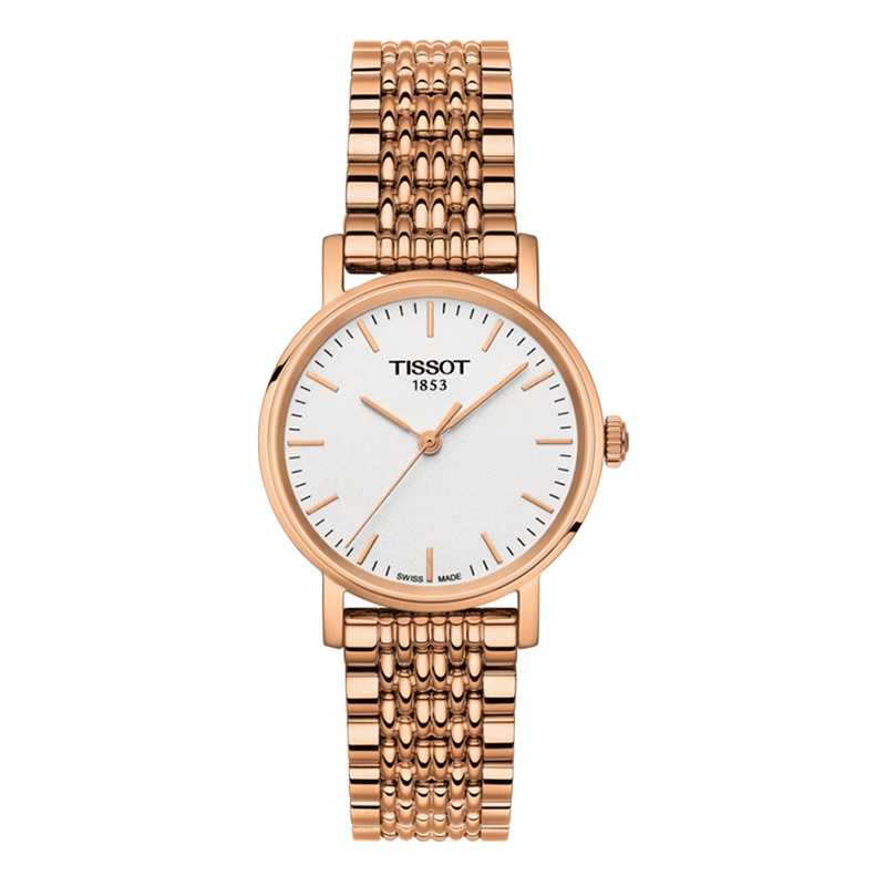 [特卖推荐]天梭(TISSOT)瑞士手表 玫瑰金 魅时系列钢带女士石英表T109.210.33.031.00礼物