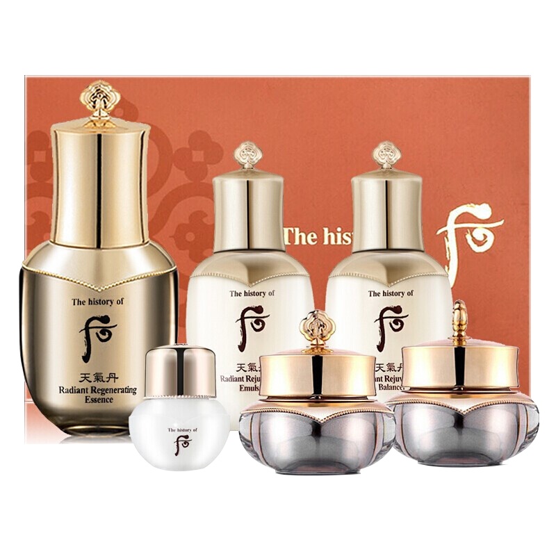 [国内专柜版]whoo 后天气丹花献光彩紧颜系列6件套78ml(非卖品介意者勿拍)护肤套装