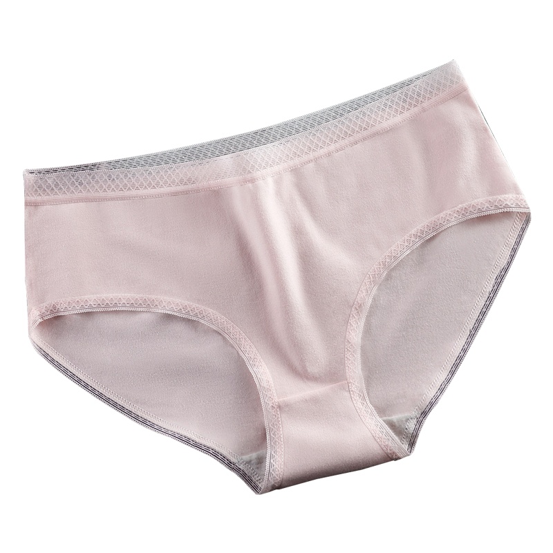 【4条装】迪奥 棉质环保内裤女透气舒适女士薄款无痕蕾丝中腰女生三角短裤多色组合装