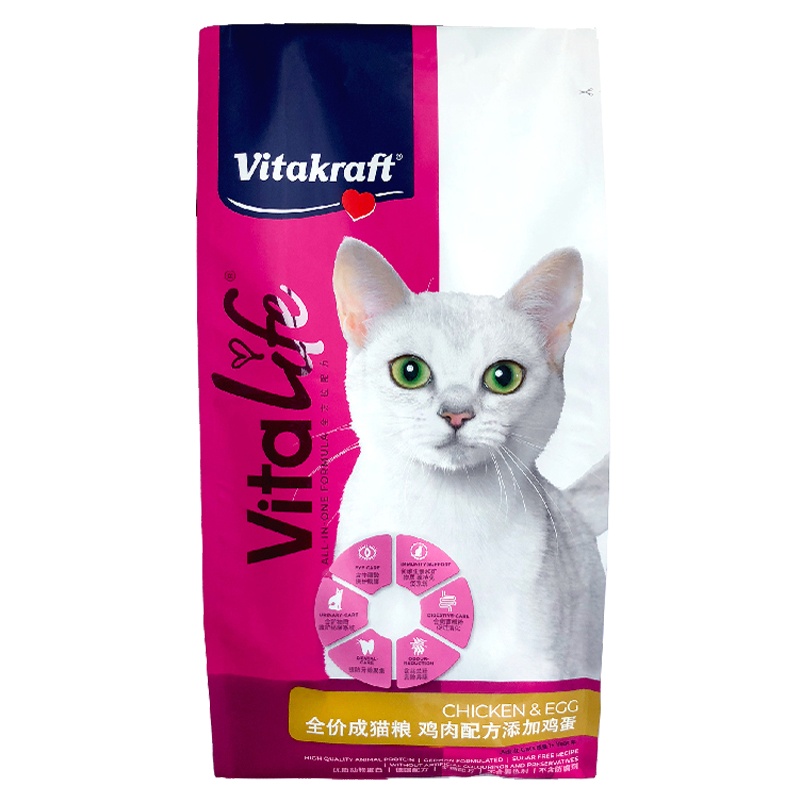 卫塔卡夫Vitakraft全价成猫粮鸡肉配方添加鸡蛋8kg