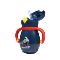 托马斯儿童保温杯带吸管水杯不锈钢水壶360ML双柄儿童吸管杯FU-20-9938TM