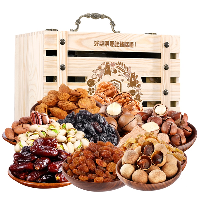 2130g环球尊礼礼盒(木盒) TA0065 臻味干果礼盒装休闲零食坚果炒货大礼包(单位:盒)