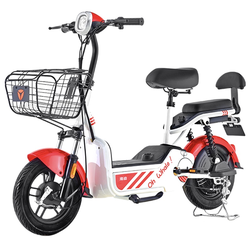 雅迪新款国标小王子PLUS铅酸电池可提48V电动车踏板电瓶车女性代步 小王子PLUS普通电池/新塔夫绸白