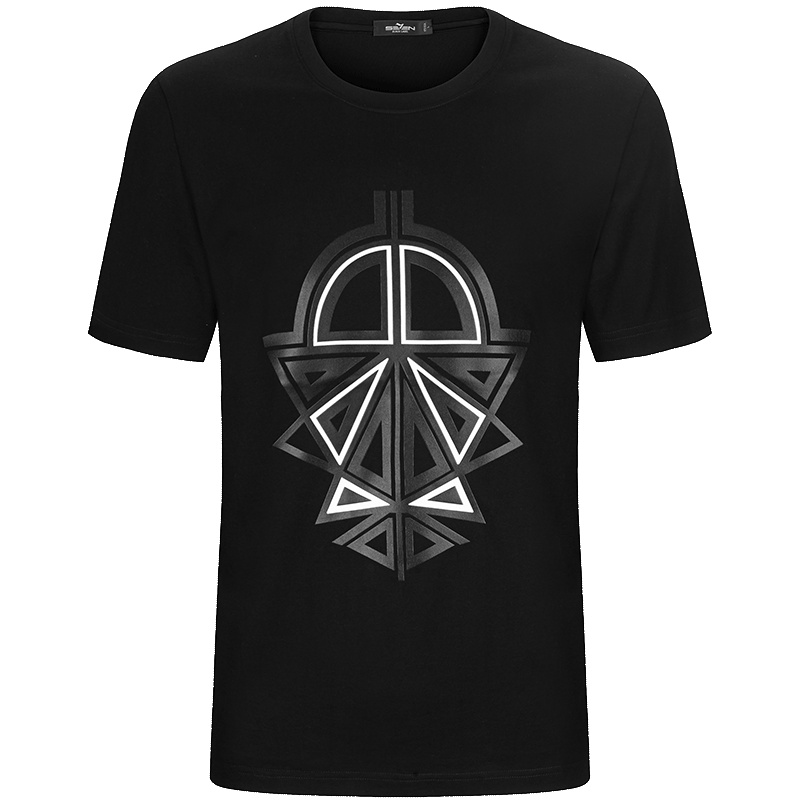 柒牌SEVEN男装短袖T恤衫圆领纯棉简约潮流个性印花短T