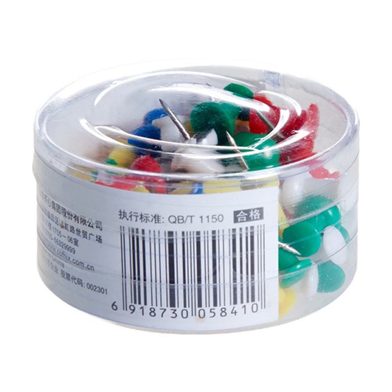 齐心(comix)XSW B3510 彩色工字钉 筒装 配色 10个装