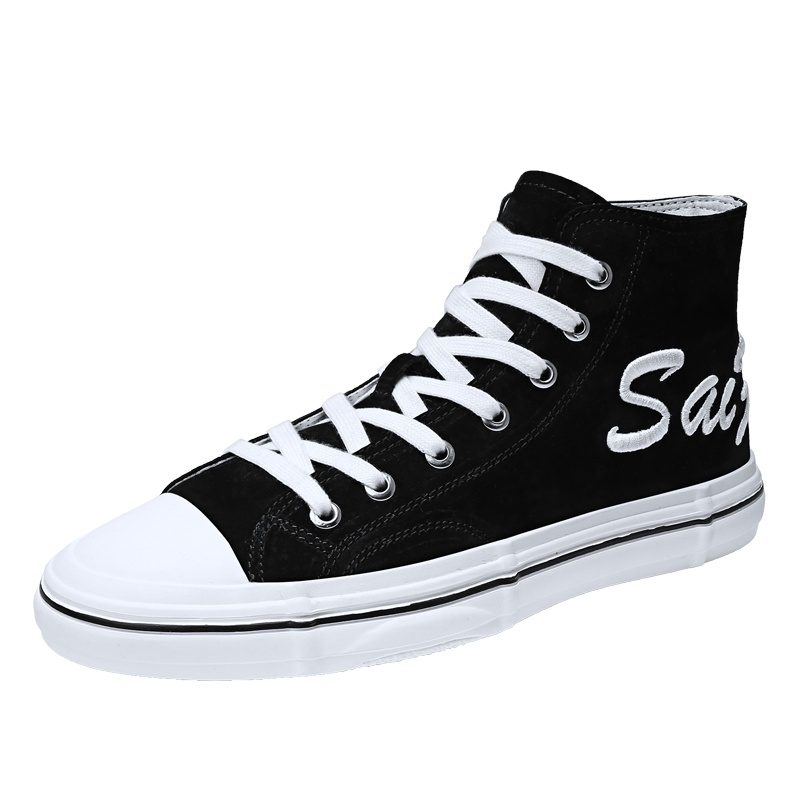 木林森男鞋高帮帆布鞋男士经典款韩版休闲板鞋子新款秋季2019潮鞋