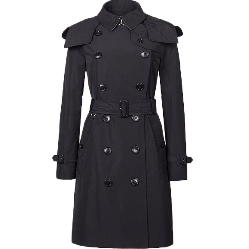 BURBERRY 博柏利 女士聚酯纤维可拆式连帽塔夫绸Trench风衣 80061111
