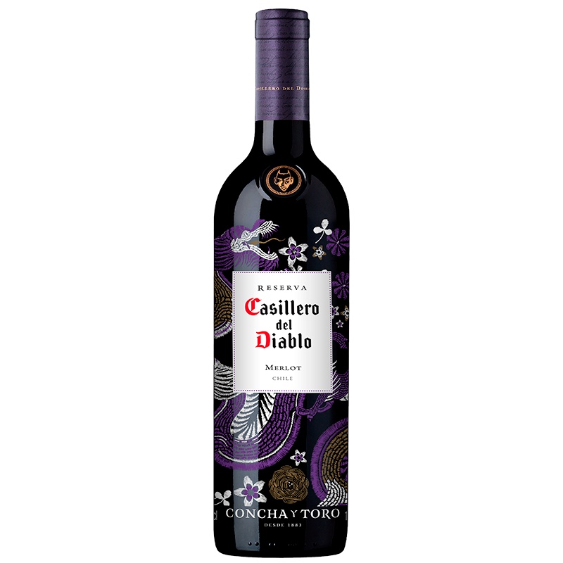 智利原瓶进口干红 Casillero del Diable 干露红魔鬼尊龙梅洛干红葡萄酒 750ml 单瓶