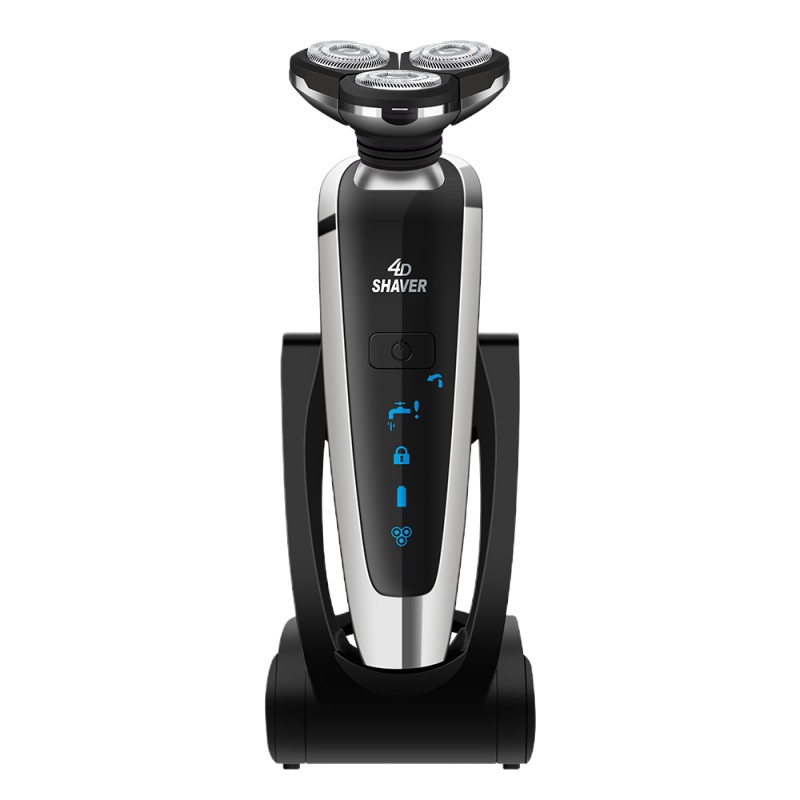 4D剃须刀时光旧巷电动刮胡刀男士全身水洗智能充电式胡须刀正品刮胡子刀 枪色标配+备用刀头+鼻毛器
