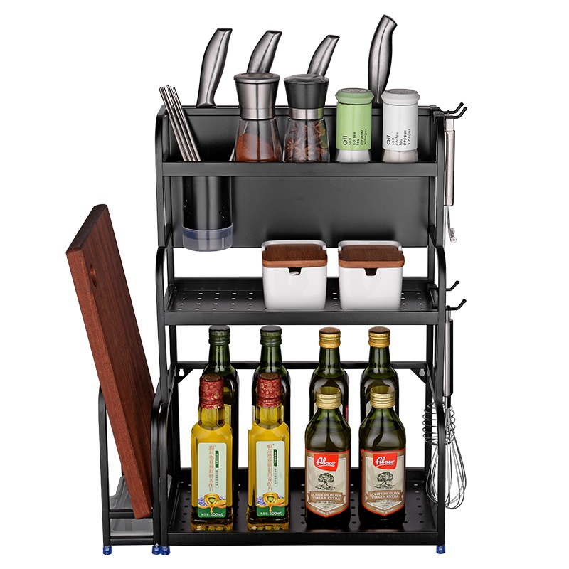 四季沐歌(MICOE)厨房置物架刀架一体多功能收纳台面油盐酱醋调味调料架子