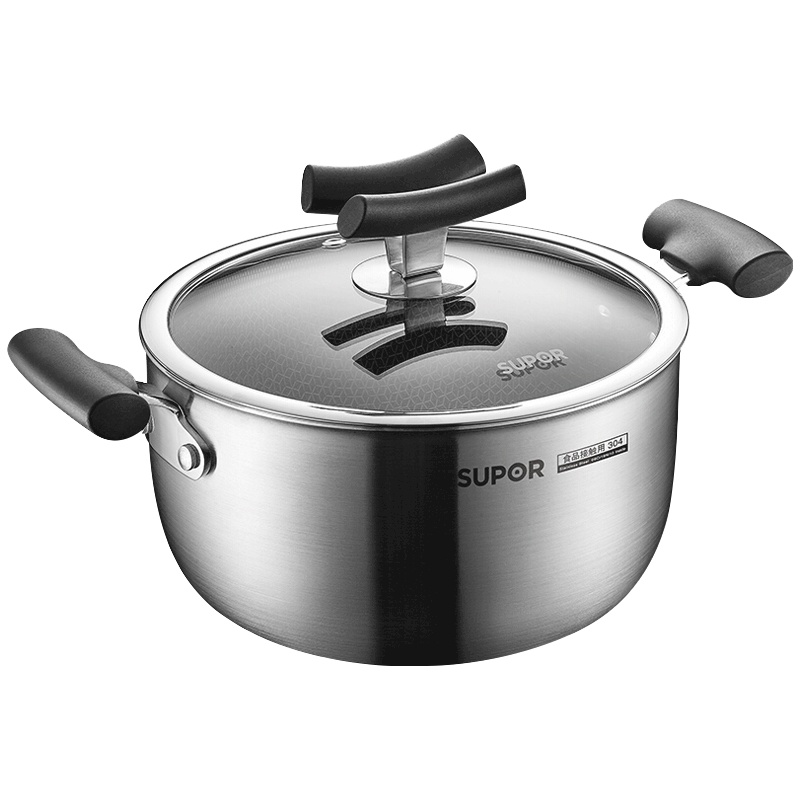 苏泊尔(SUPOR)X晶盾加厚不锈钢22CM汤锅燃气电磁炉通用CT22JA1