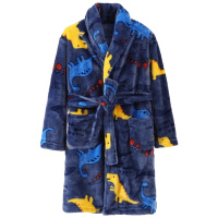 KIDS MAM&DAD儿童秋冬法兰绒睡衣家居服男童女童中大童睡袍浴袍亲子装居家服