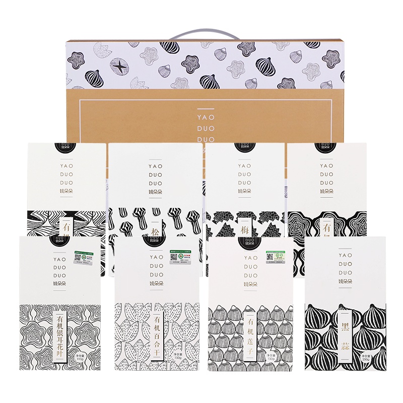 [端午礼盒]姚朵朵 天源物语干货松茸1160g礼盒(盒装)冻干松茸梅干菜黑蒜有机香菇有机木耳有机银耳花叶