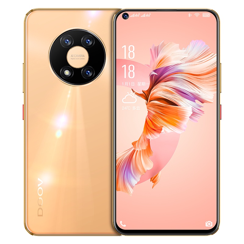 朵唯( DOOV)D40Pro幻彩渐变玻璃机身 水滴全面屏智能手机 游戏4G全网通手机 秋日阳光 256GB