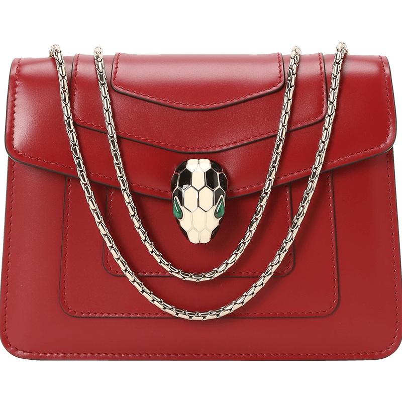 宝格丽 BVLGARI Serpenti Forever 链条包 经典蛇头光面皮 女士手提包 280159金扣