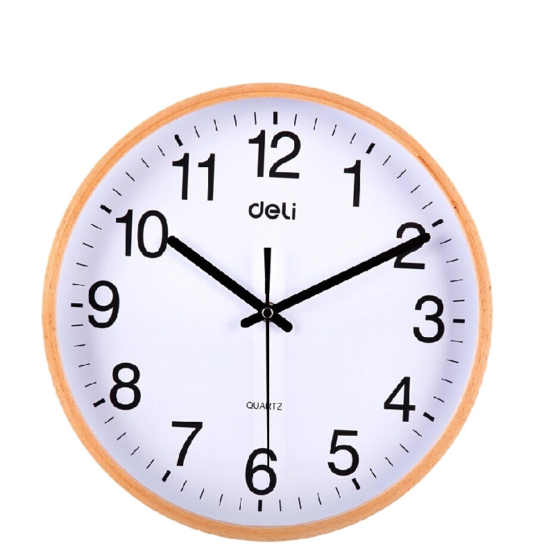 得力(deli) 8819 14.5寸37cm 挂钟木纹 单位:只<1只装>