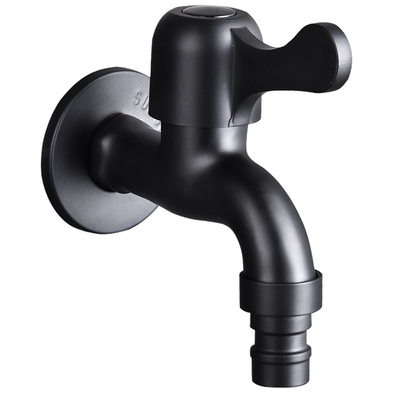 伯盾黑色洗衣机水龙头专用4分6分304不锈钢家用水笼头拖把池水嘴加长