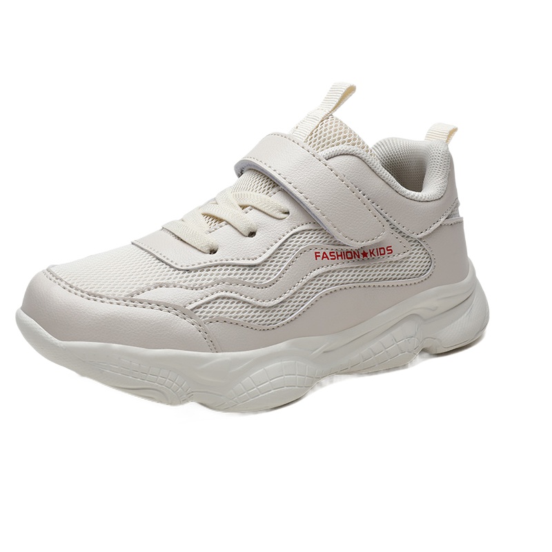 Mr.zuo男鞋秋季网面透气MD底中大童鞋时尚百搭青少年4-16岁魔术贴软底户外跑步鞋