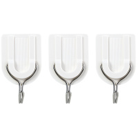 得力粘胶挂钩 墙壁壁挂粘钩挂衣钩 厨房壁挂免钉门后挂衣钩浴室墙壁粘钩免钉挂钩 6支/2个 19351-2