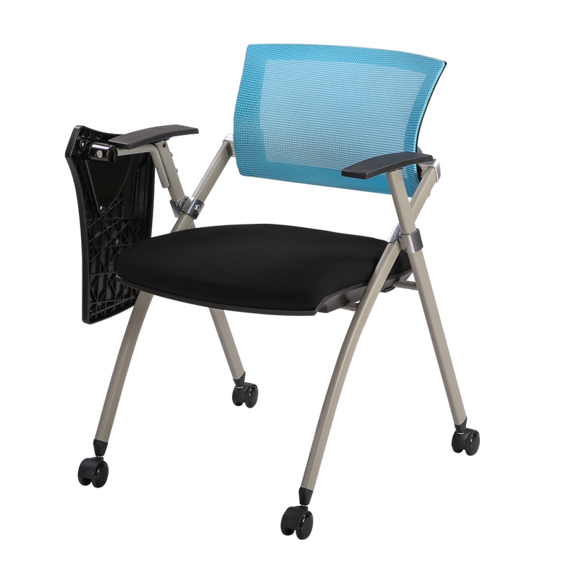 [红心家居]折叠椅凳子电脑椅办公椅子带写字板会议培训椅子