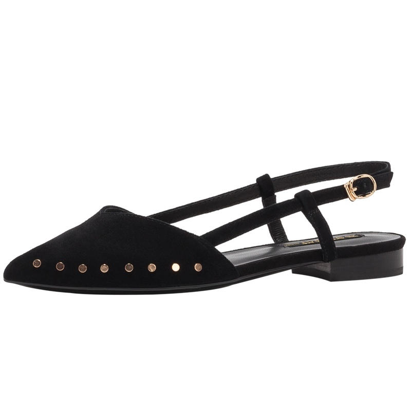 星期六(ST&SAT)凉鞋夏新款尖头平跟铆钉一字带女鞋SS02114168