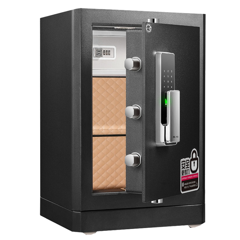 得力(deli)4116指纹密码双重锁控保险箱(黑色) 高62cm电子防盗保险箱 3C认证办公家用防盗合同资料保险柜