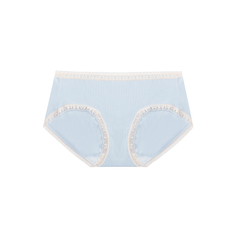 4条装猫人纯棉女士内裤透气中腰少女日系无痕蕾丝甜美三角裤头夏季薄款