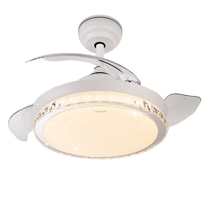 飞利浦风扇灯吊扇灯 带灯吊扇一体隐形客厅卧室餐厅家用LED带电扇的吊灯 灯具灯饰北欧风情 悦灵悦羽