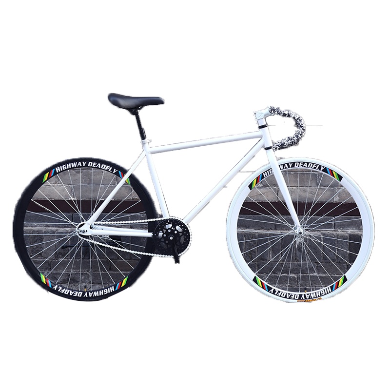 闪电客死飞自行车实心胎活飞单车倒刹车公路赛车24寸26男女成年成人学生