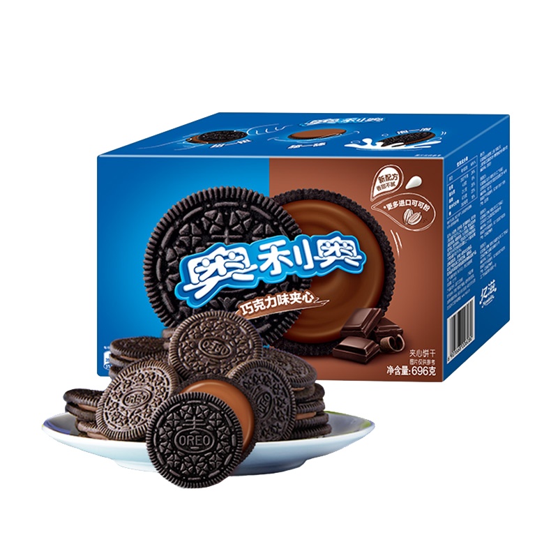 亿滋奥利奥(OREO) 夹心饼干 零食 巧克力味696g(盒装)