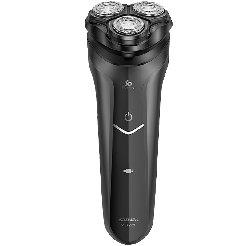 SID超人RS7325电动剃须刀USB车载充电式刮胡子刀三刀头剔刨须修剪器旋转刮胡刀男士胡须刀电动修毛器刮胡子刀带鬓刀