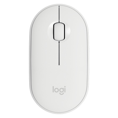 罗技 (Logitech) Pebble鹅卵石轻薄型无线蓝牙静音鼠标光电蓝牙台式机笔记本电脑家用商务办公苹果MAC 白色