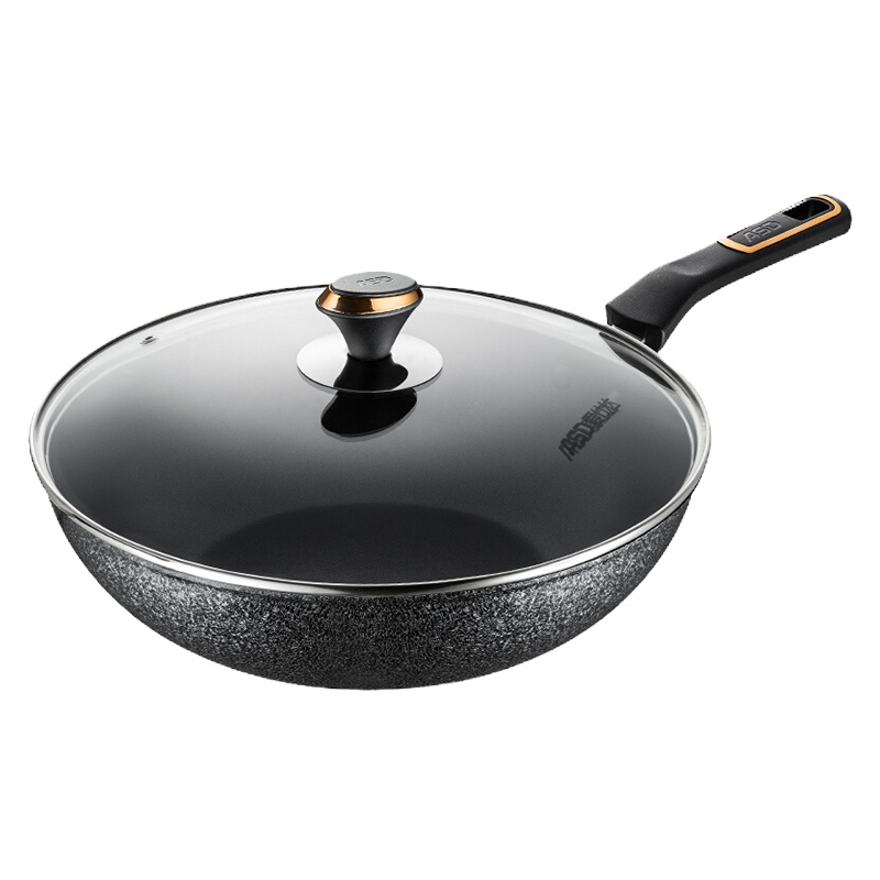 爱仕达(ASD) 锅具30CM冰裂纹炒锅炒菜锅 燃气电磁炉通用不粘炒锅CL30C3WG