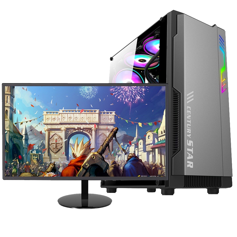 世纪之星 i9级八核E5 2660/AMD Radein 游戏独显/16G内存/256G固态+500G机械盘 家用办公游戏电脑 台式机 DIY组装机电脑 台式电脑电脑主机+19英寸