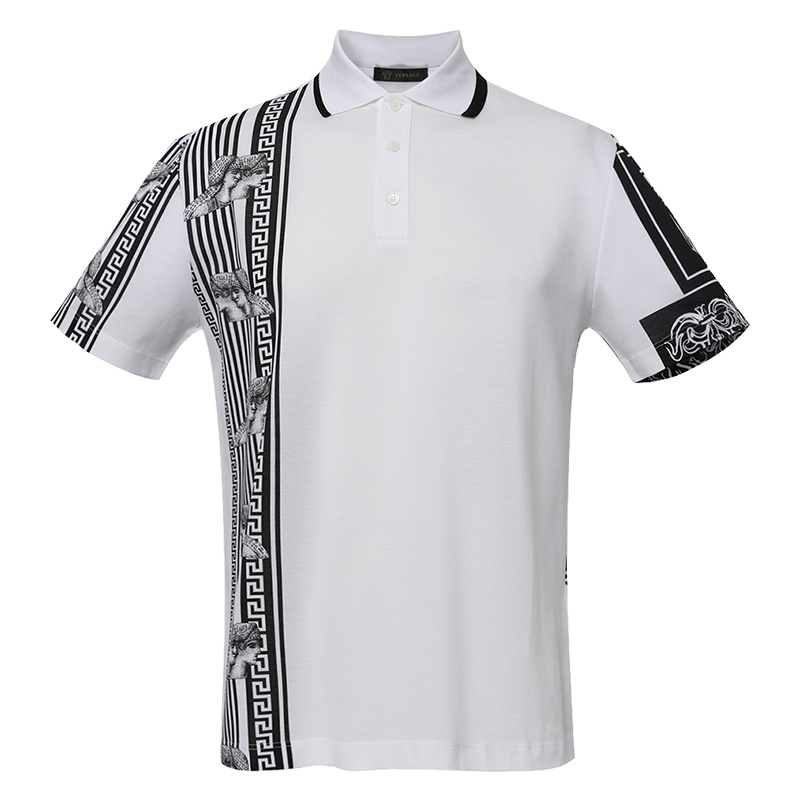 范思哲/VERSACE 19春夏新品 男士短袖圆领T恤 意大利 新款 黑/白