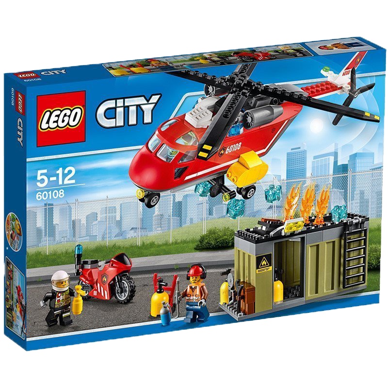 LEGO 乐高 City城市系列 消防直升机組合 60108 5-12岁 积木塑料玩具 约200块以上