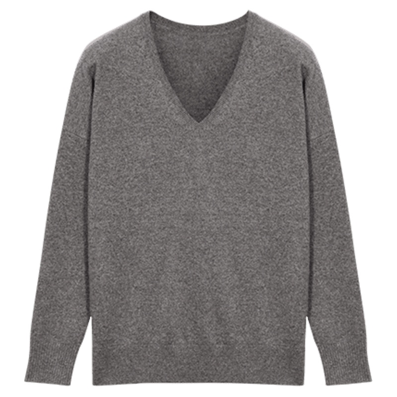 鄂尔多斯ERDOS 秋冬纯羊绒基础V领羊绒衫套衫女士针织衫/毛衣