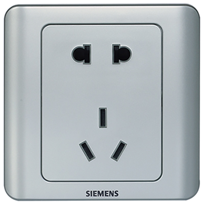 西门子（SIEMENS）开关电源插座86型面板远景彩银系列五孔USB一开带16A空调插座
