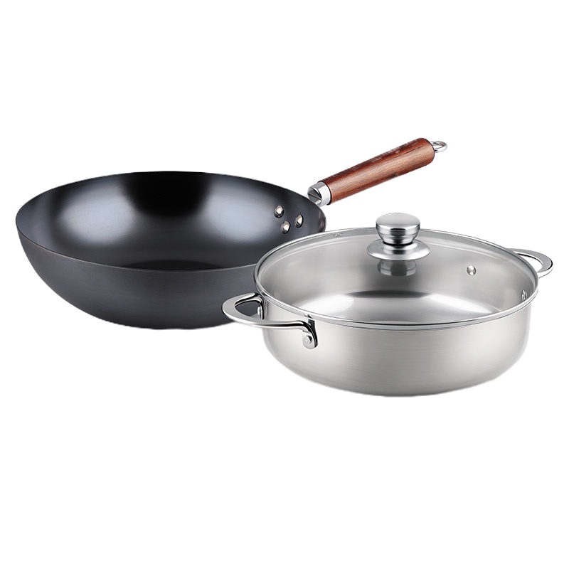 九阳（Joyoung）锅具套装32cm带盖真不锈炒锅/20cm不锈钢汤锅 T0502
