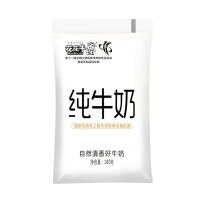 花花牛网红小白袋鲜奶透明袋纯牛奶180ml*12袋