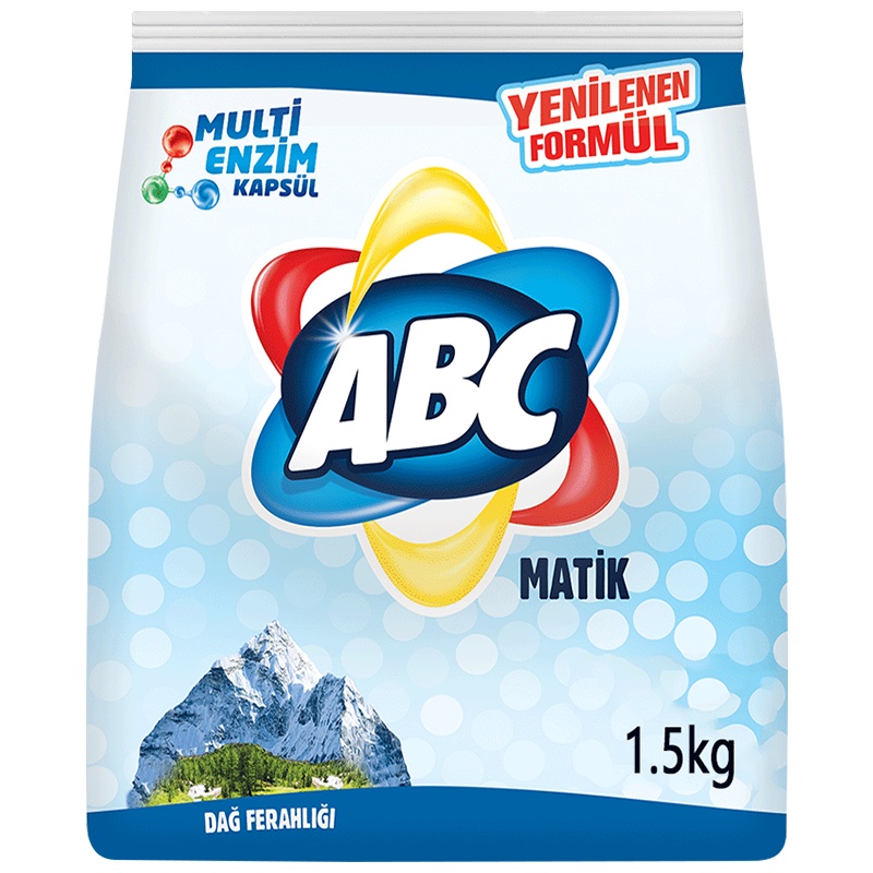 ABC 土耳其原装进口山脉风皂粉1500g/袋 护色锁色进口天然浓缩洗衣粉皂粉深层洁净柔软护衣