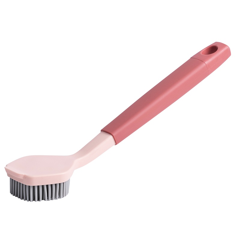 双枪厨房长柄洗锅刷家用去污洗碗刷可挂式清洁刷水槽灶台清洁刷子肉色SP41812