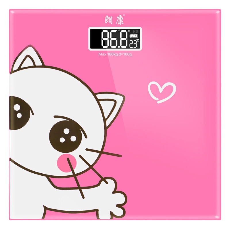 朗康(LangKang)体脂电子秤 LK-9125 喵喵咪雅基础款脂肪秤电子称电池款APP数据记录温度显示自动感应
