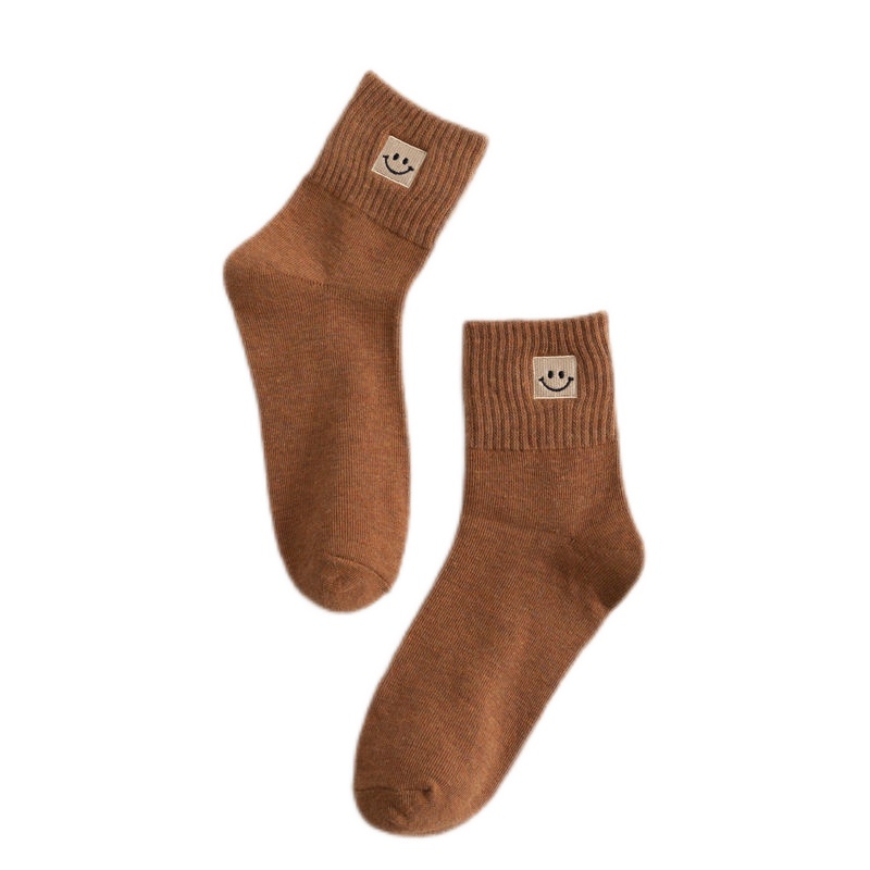 袜子女中筒袜ins潮秋冬棉袜纯色长筒袜韩版可爱日系长袜防臭加厚 臻依缘