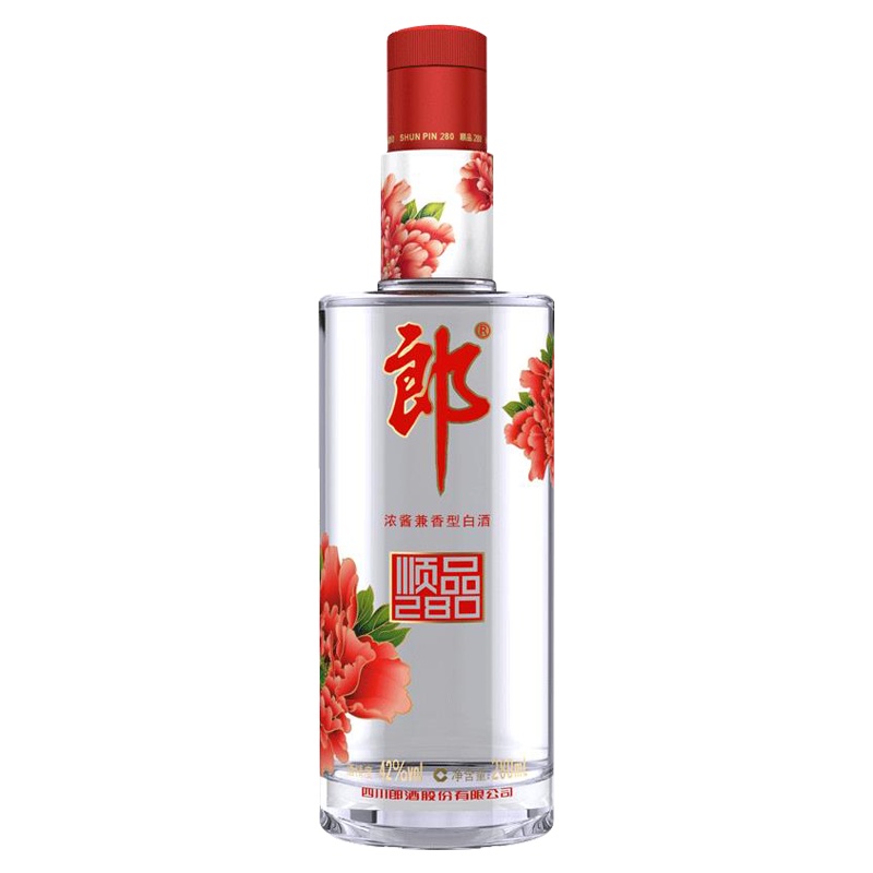 郎酒 顺品280(红顺) 45度 280mL单瓶装 兼香型光瓶白酒(新老包装随机发货)