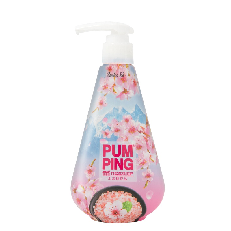 LG竹盐盐续水漾桃花盐优护派缤牙膏285g (灼灼桃花沁香) 3重优护 粉润护齿 口气清新 按压式牙膏