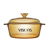 美国康宁（VISIONS）晶典玻璃锅VS-2-VF-E/KZ 家用2L汤锅煮锅炖锅 耐高温透明琥珀色锅