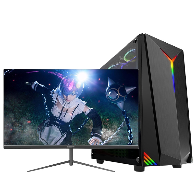 世纪之星 i7级六核至强E5 2620/GTX1050 4G独显/16GB内存/256GB固态 SSD 家用办公商务游戏电脑 台式机 组装电脑 台式电脑 电脑主机+24英寸平面全套